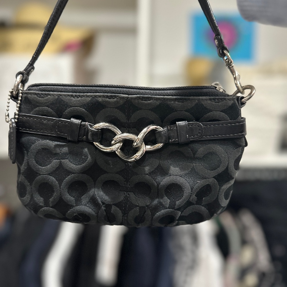 Coach Black Designer Wristlet  Bag